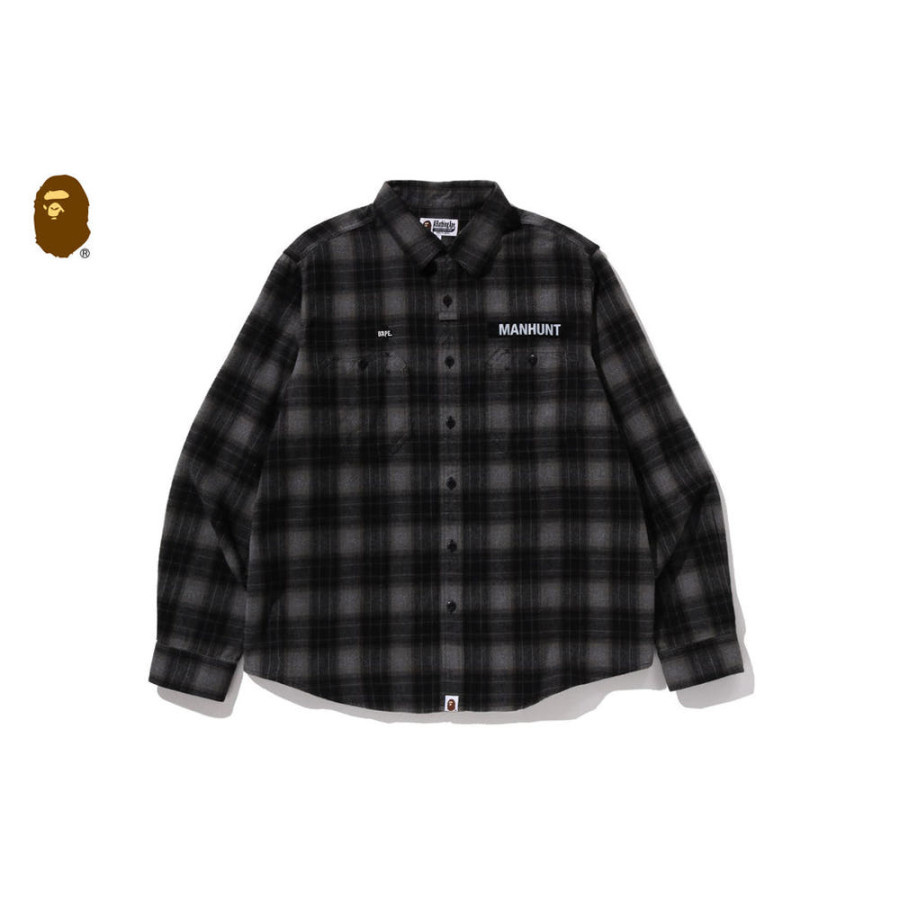 베이프 플란넬 체크 테크티컬 셔츠 2컬러 1L70131006