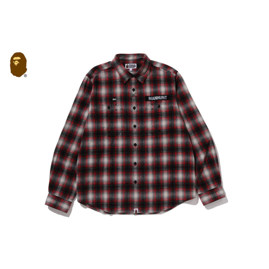 베이프 플란넬 체크 테크티컬 셔츠 2컬러 1L70131006