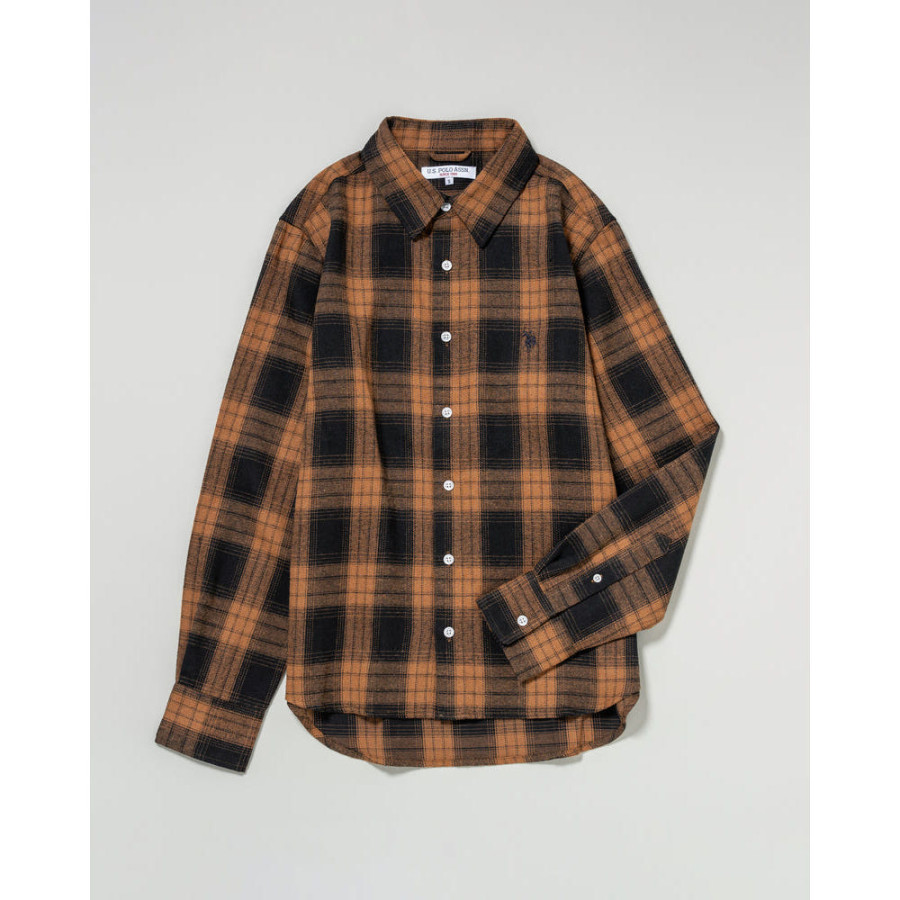 U.S. POLO ASSN. 유에스폴로에센 더블 호스맨 자수 레귤러 컬러 체크 셔츠 4컬러 PLM53715