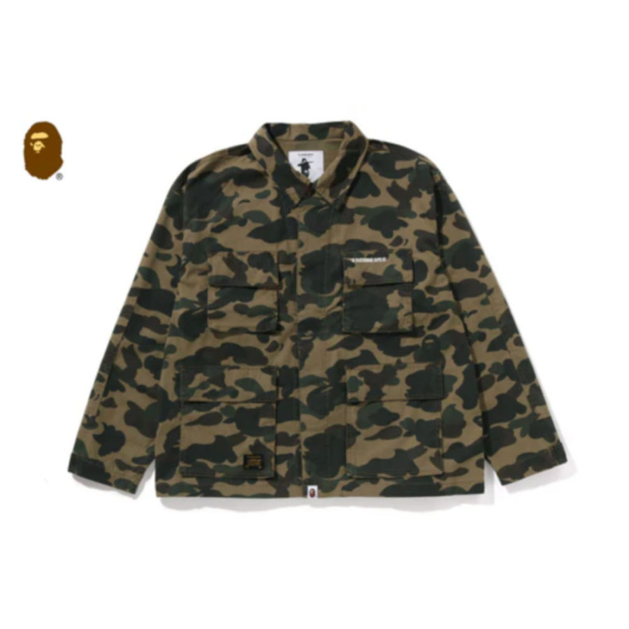 베이프 1ST 카모 헤비 워시드 멀티 포켓 카고 LS 셔츠 3컬러 1L80131302