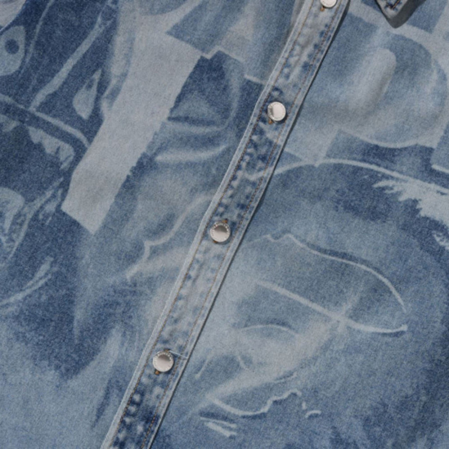 베이프 오버롤 레이저 데님 LS 셔츠 라이트인디고 1L80131303