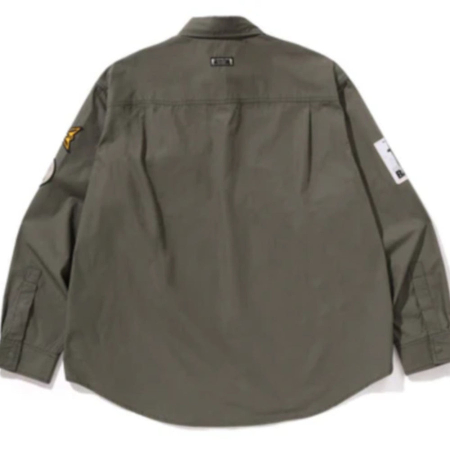 베이프 베싱 에이프 로고 밀리터리 LS 셔츠 2컬러 1L80131301