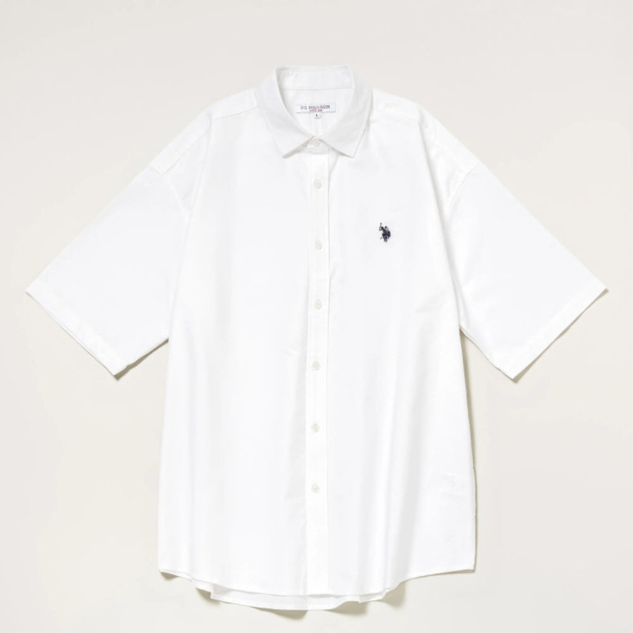 U.S. POLO ASSN. 유에스폴로에센 더블 호스맨 자수 옥스포드 반팔 셔츠 3컬러 PLM52701DQ