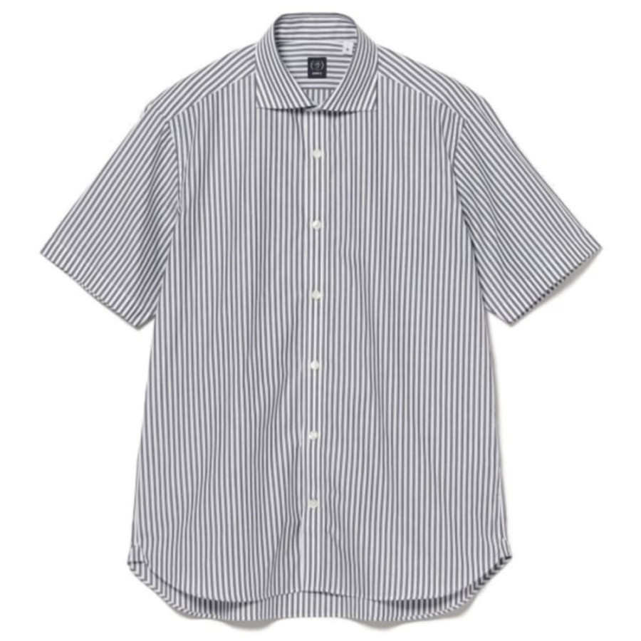 빔즈 런던 스트라이프 숏슬리브 커터웨이 카라 셔츠 2컬러 21-01-0143-931