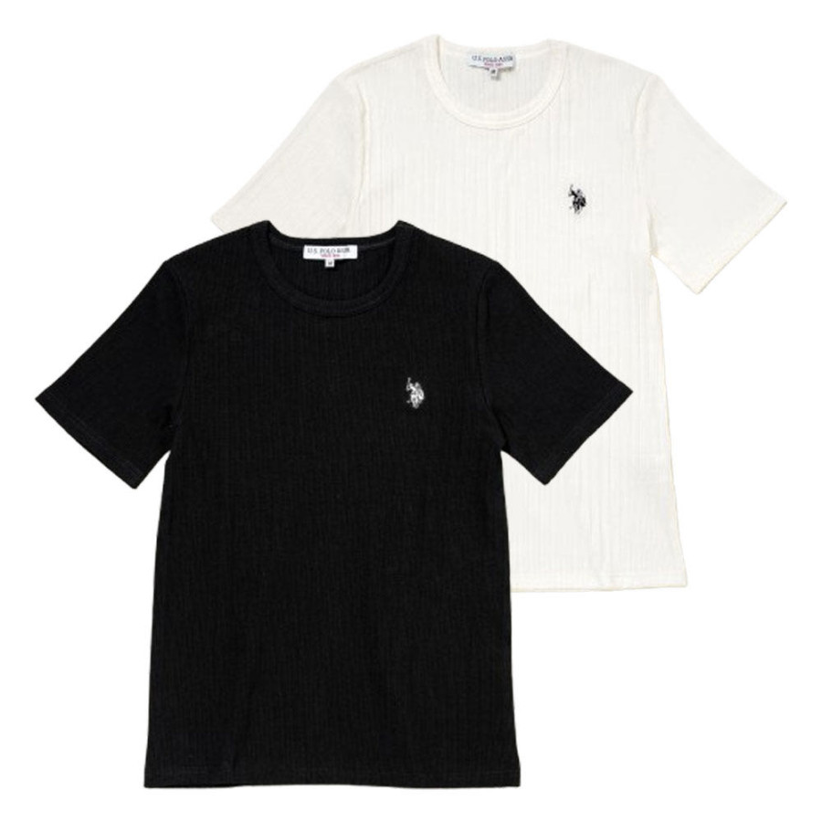 U.S. POLO ASSN. 유에스폴로에센 베이직 반팔티셔츠 더블홀스맨 자수 2컬러 PLL52243