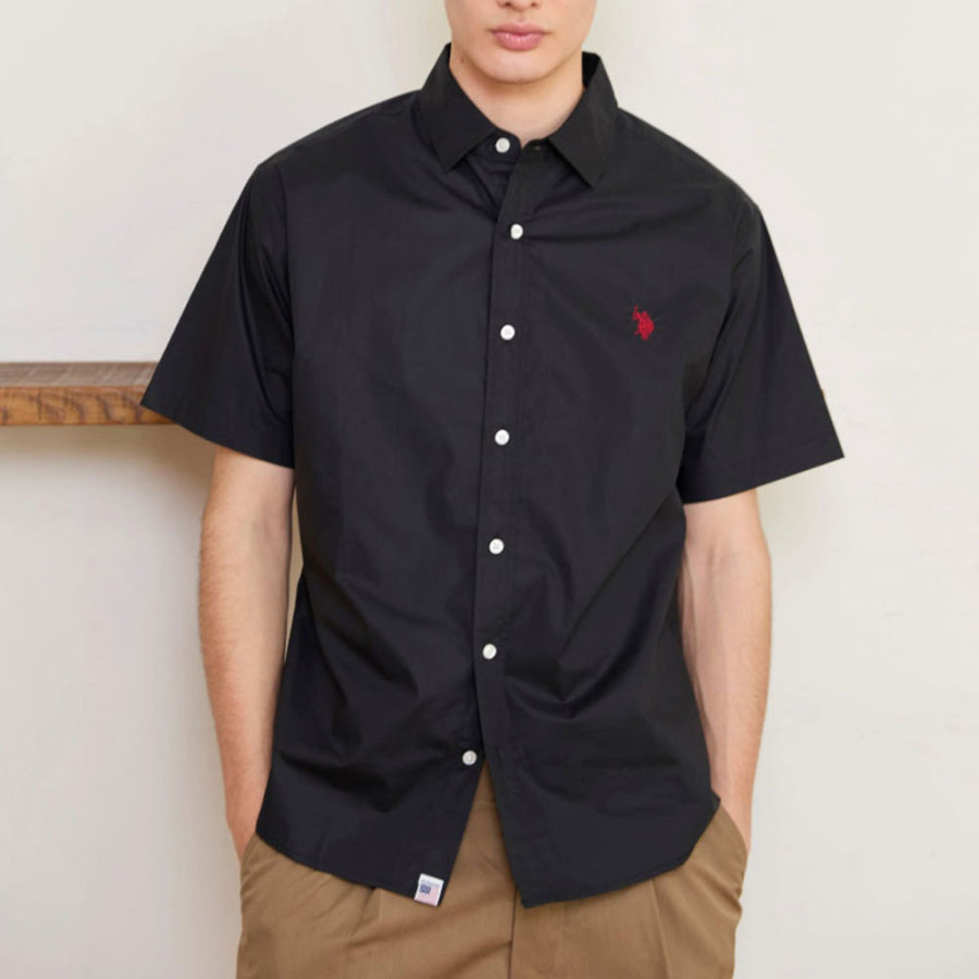 U.S. POLO ASSN. 유에스폴로에센 레귤러 카라 브로드 반팔셔츠 더블홀스맨 자수 3컬러 PLM52710