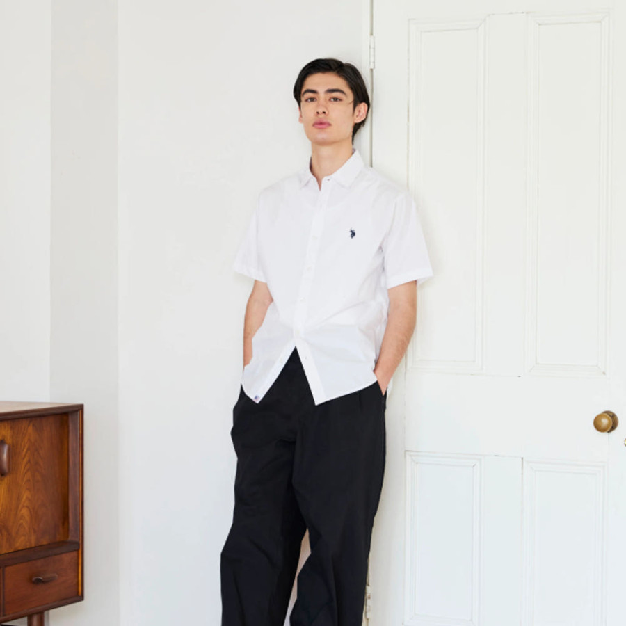 U.S. POLO ASSN. 유에스폴로에센 레귤러 카라 브로드 반팔셔츠 더블홀스맨 자수 3컬러 PLM52710