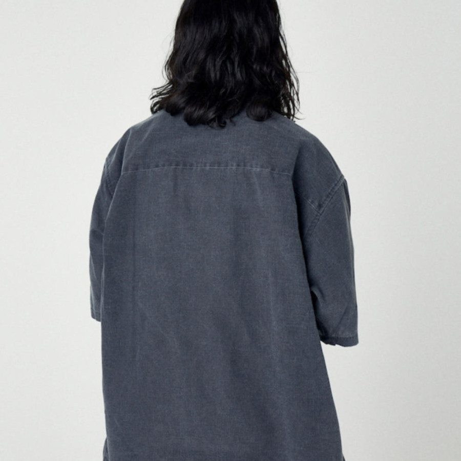 프릭스스토어 노티카 와이드 실루엣 페이드 가공 오픈 카라 반팔 셔츠 2컬러 1005207500008