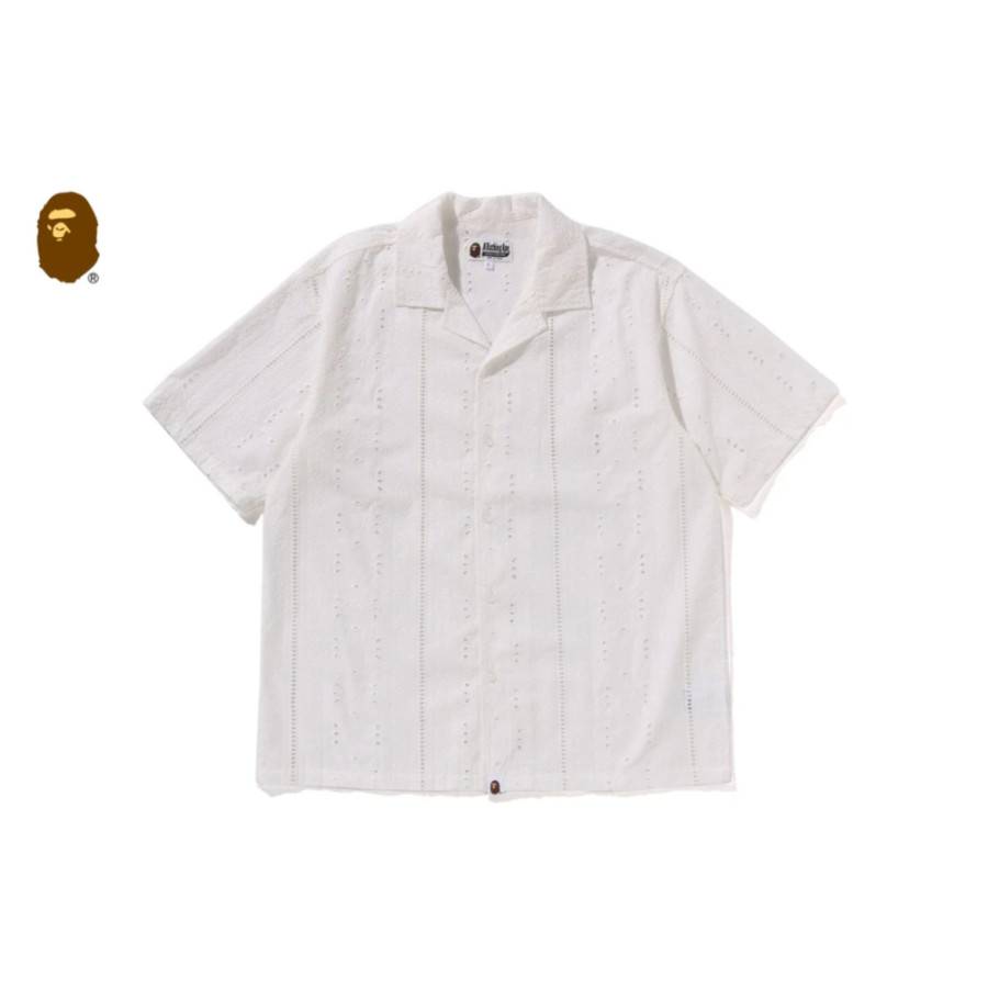 베이프 엠브로이더리 오픈 칼라 SS 셔츠 2컬러 1L30132305