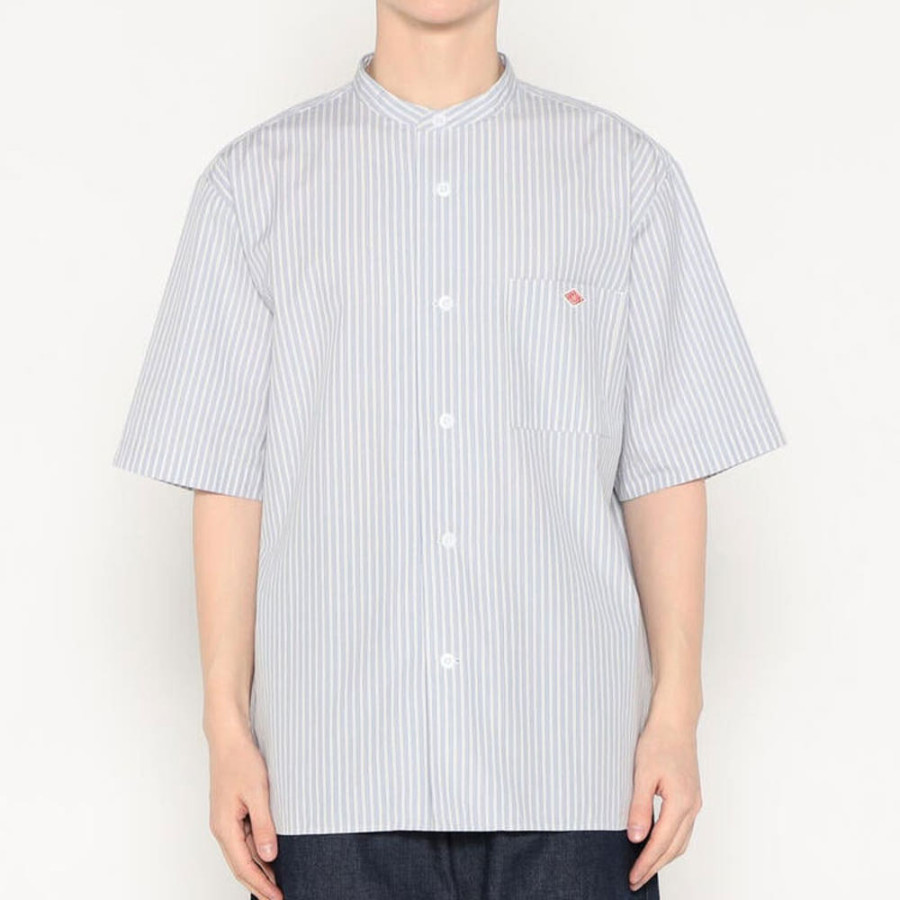 단톤 코튼 린넨 반팔 밴드 카라 스트라이프 셔츠 2컬러 JD-3788 SCP DNB251M104-0009