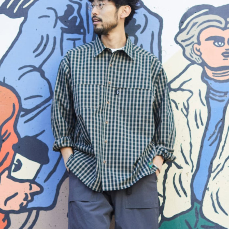 프릭스스토어 폭스파이어 별주 피싱 포켓 롱 슬리브 체크 셔츠 4컬러 1001408400004