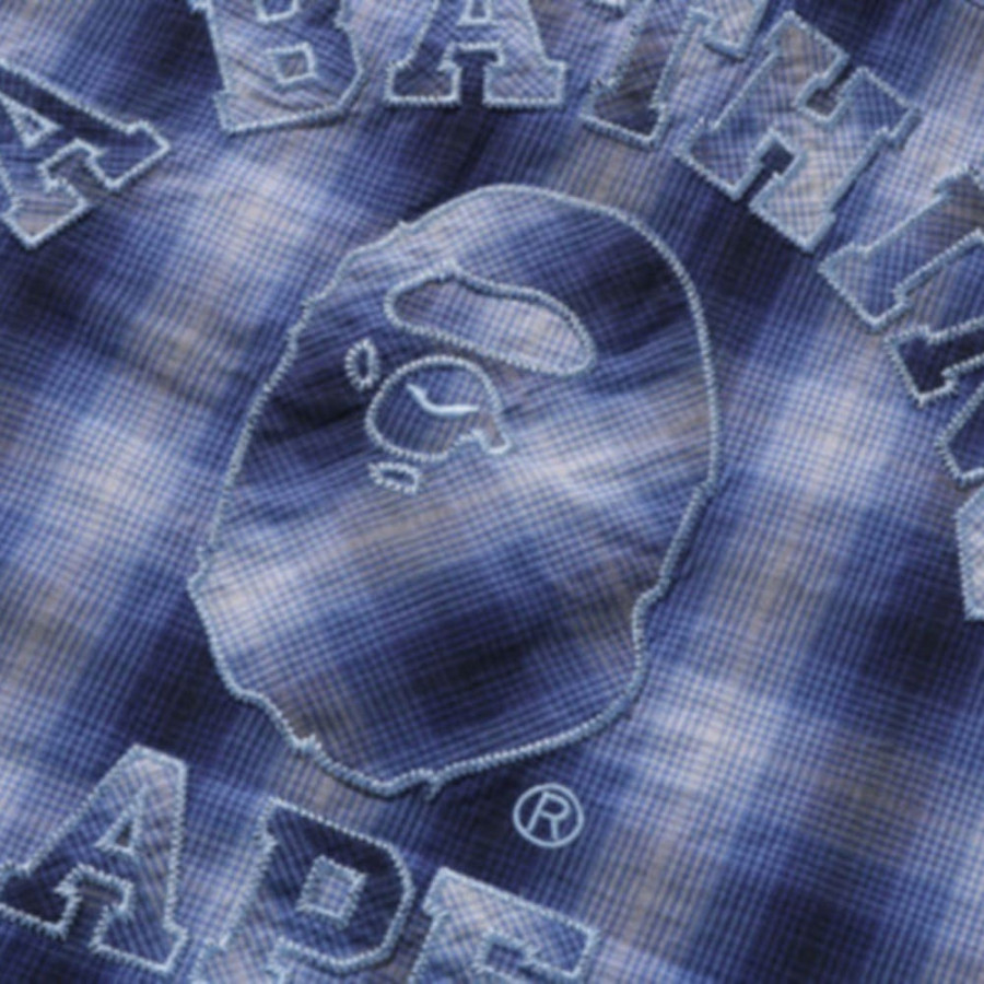 베이프 옴브레 체크 컬리지 릴렉스 핏 셔츠 3컬러 1L30131005