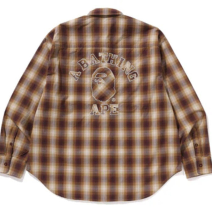 베이프 옴브레 체크 컬리지 릴렉스 핏 셔츠 3컬러 1L30131005