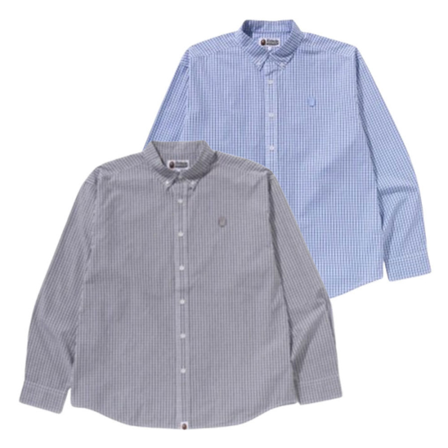베이프 원포인트 체크 포플린 롱 슬리브 셔츠 2컬러 1L30131304