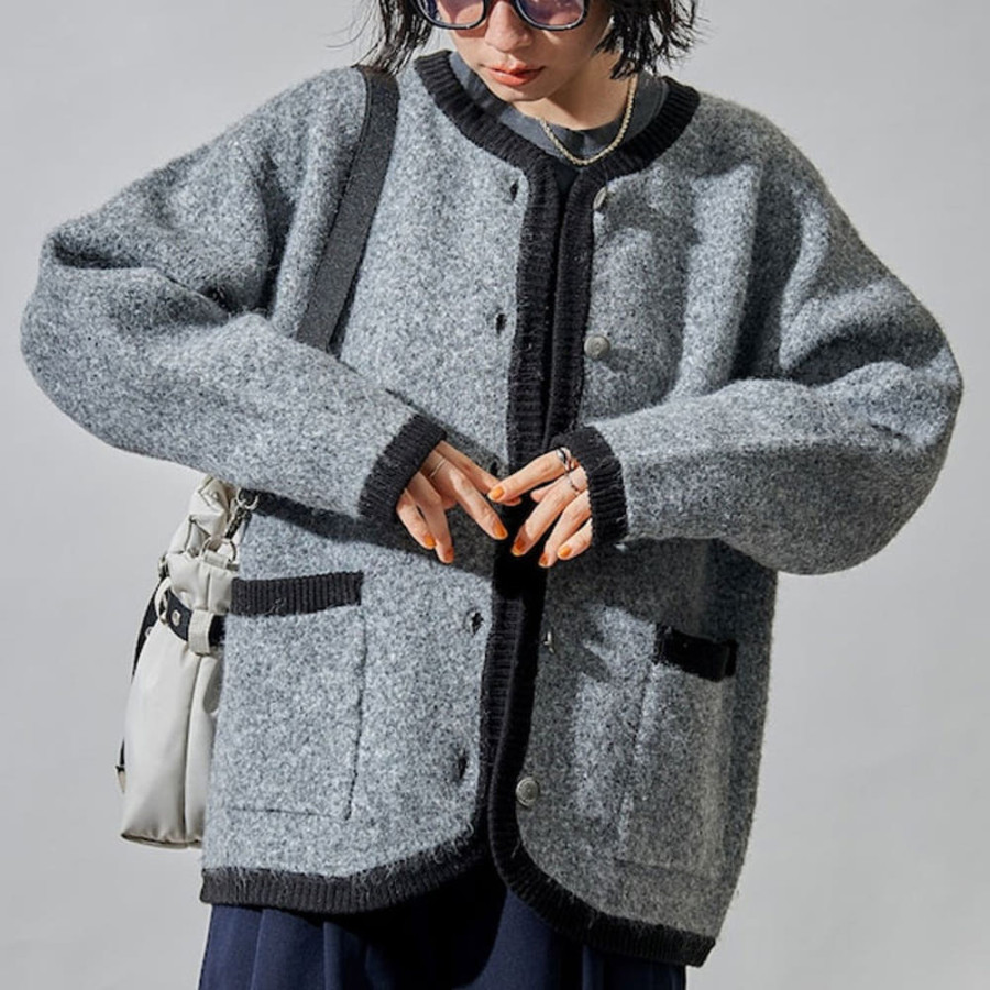 프릭스스토어 트리밍 치롤리안 니트 자켓 3컬러 1134248901494