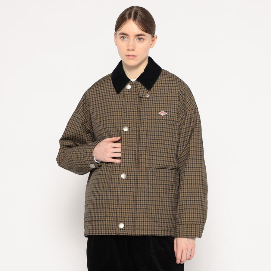 단톤 여성 나일론 투사 워크 재킷 체크 브라운계1 DT-A0523 PNN DNB252L101-0005