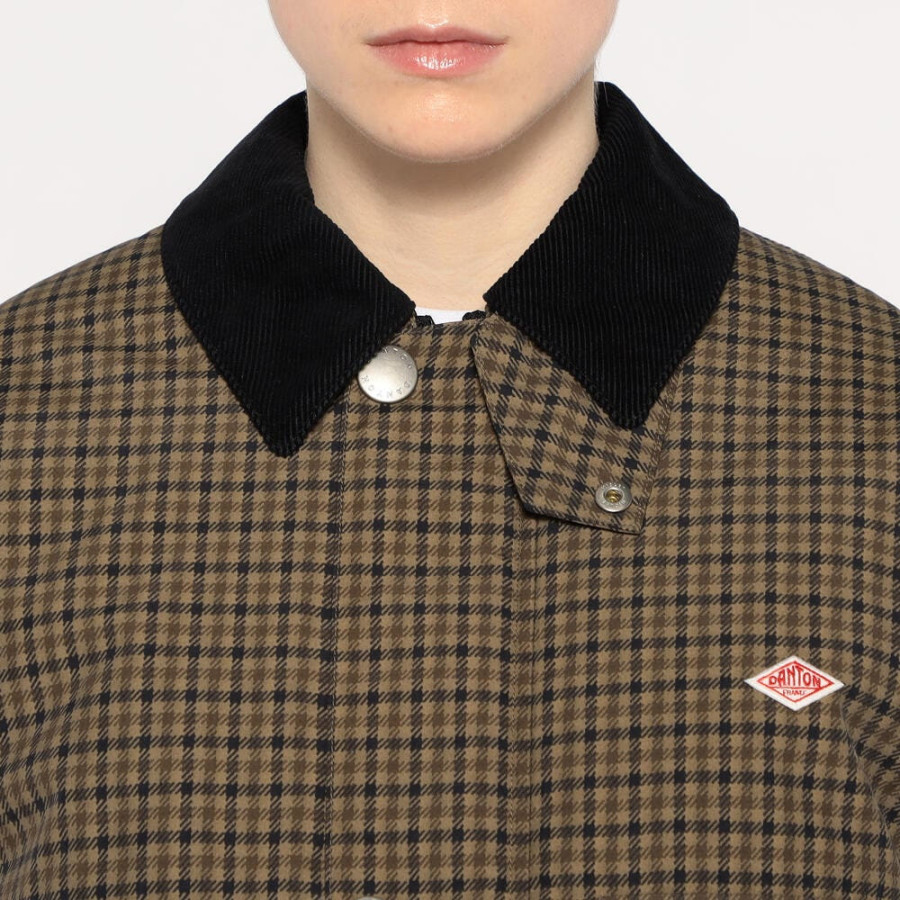 단톤 여성 나일론 투사 숏 재킷 체크 브라운계1 DT-A0522 PNN DNB252L101-0003