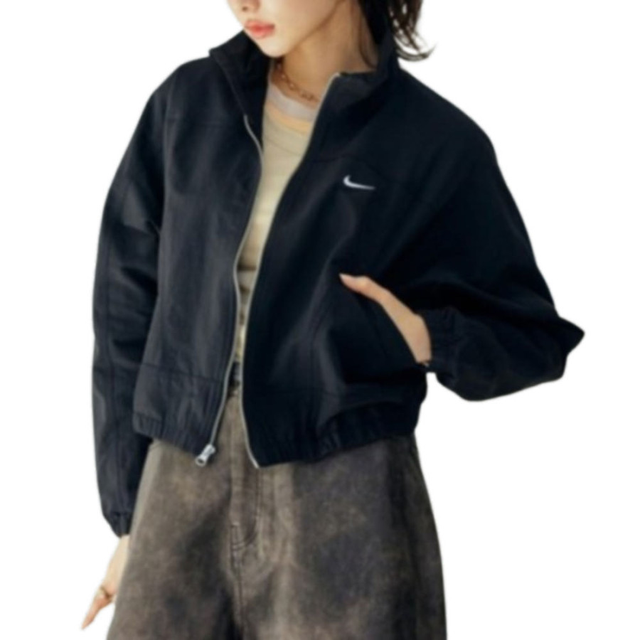 나이키 스포츠웨어 에브리싱 우븐 여성 오버사이즈 레펠 UV 프로텍션 재킷 블랙 HJ1000-010