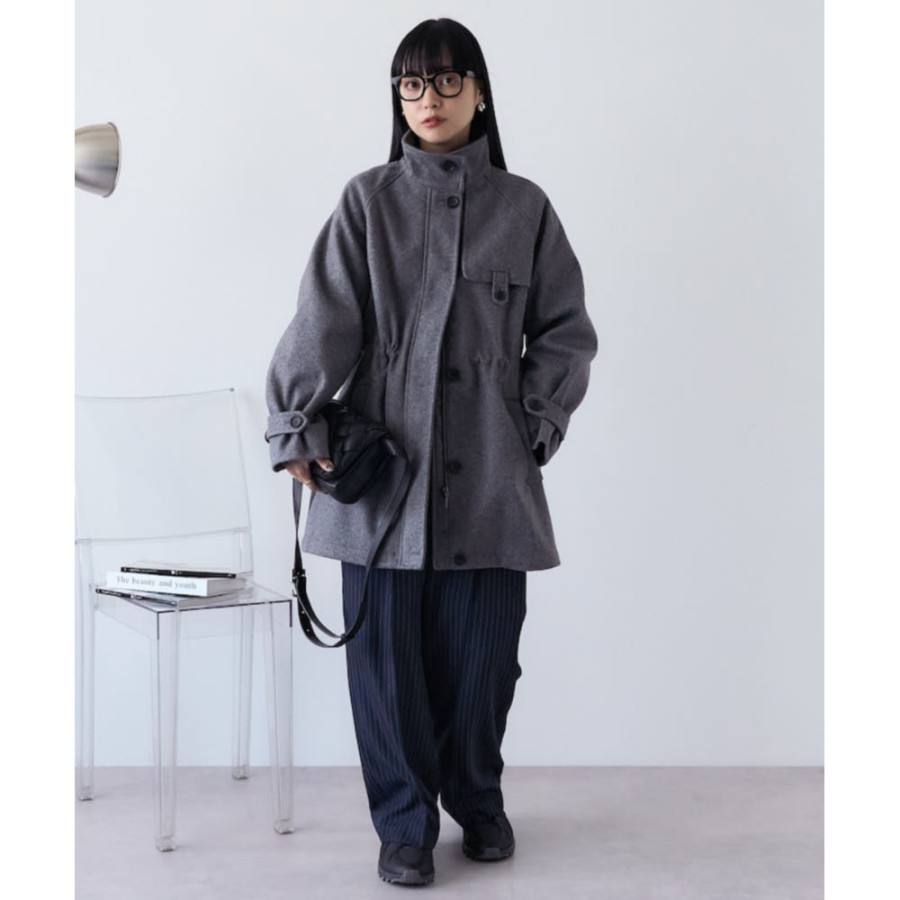 프릭스스토어 울리 하이넥 개더 코트 3컬러 1151248900163