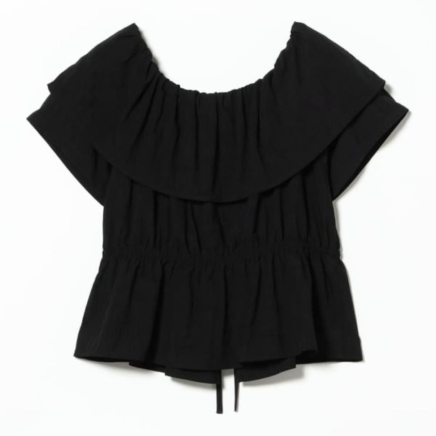 레이 빔즈 러플 카라 오프 더 숄더 블라우스 3컬러 61-01-0940-462