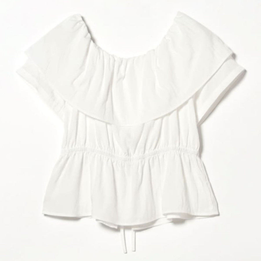 레이 빔즈 러플 카라 오프 더 숄더 블라우스 3컬러 61-01-0940-462