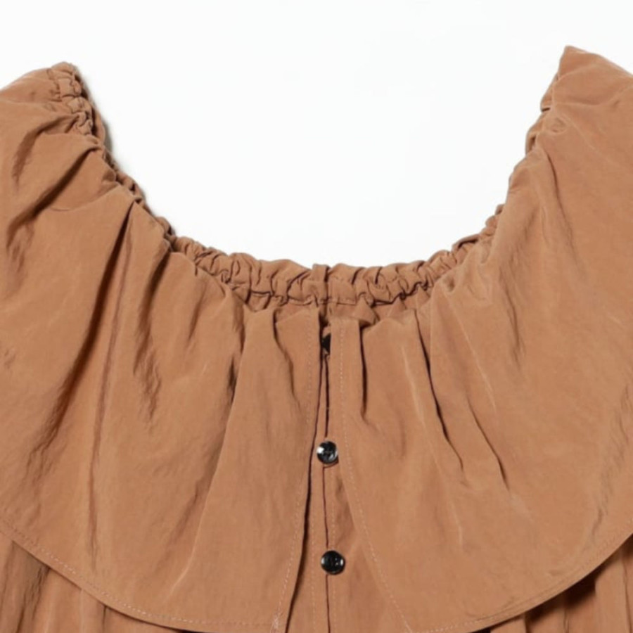 레이 빔즈 러플 카라 오프 더 숄더 블라우스 3컬러 61-01-0940-462