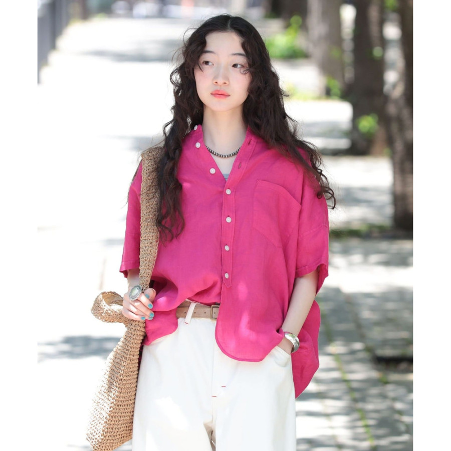 빔즈 보이 린넨 솔리드 스탠드 칼라 셔츠 3컬러 13-01-0134-803