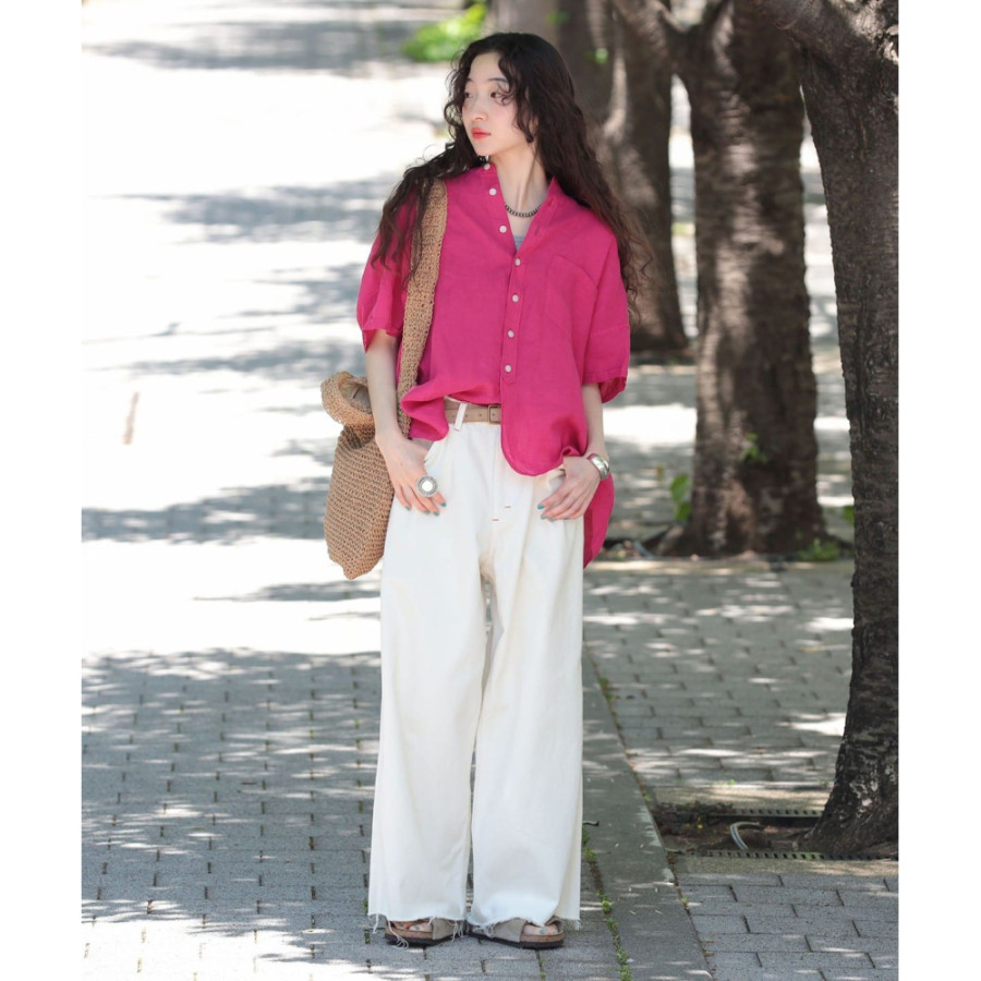 빔즈 보이 린넨 솔리드 스탠드 칼라 셔츠 3컬러 13-01-0134-803