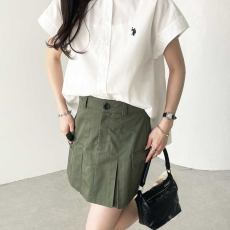 U.S. POLO ASSN. 유에스폴로에센 별주 GeeRA 프렌치 슬리브 원포인트 자수 셔츠 6컬러 208362