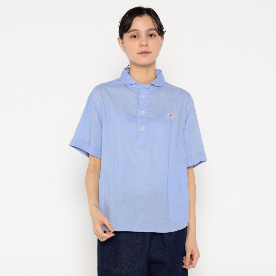 단톤 여성 린넨 라운드 카라 반팔 풀오버 셔츠 2컬러 DT-B0283 FLI DNB251L104-0007