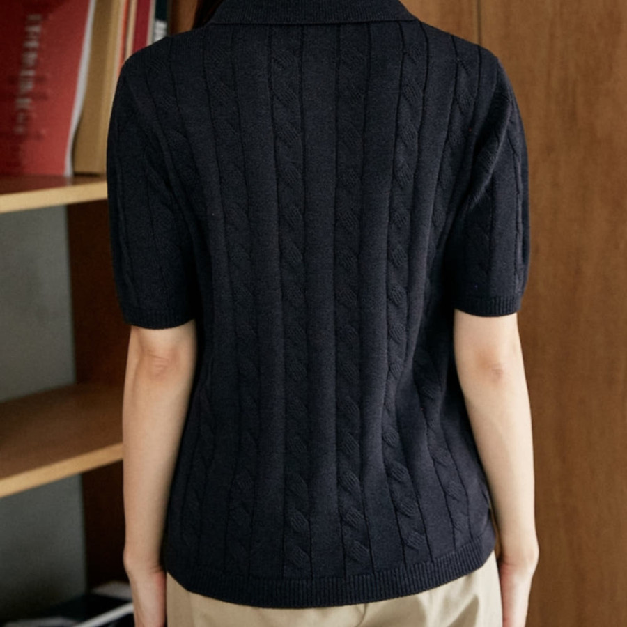 퍼블럭스 U.S. POLO ASSN. 유에스폴로에센 별주 케이블 니트 폴로 셔츠 3컬러 3233291600001