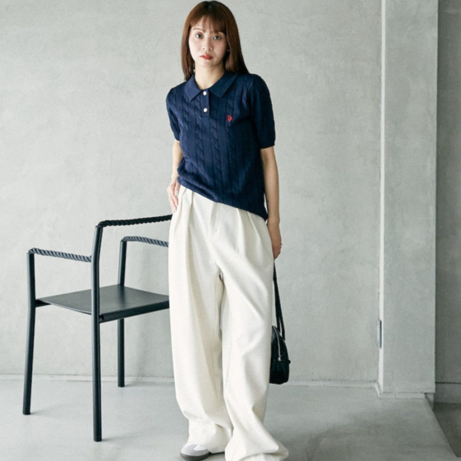 퍼블럭스 U.S. POLO ASSN. 유에스폴로에센 별주 케이블 니트 폴로 셔츠 3컬러 3233291600001