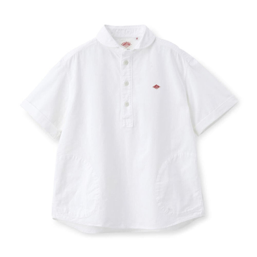 단톤 여성 옥스퍼드 라운드 카라 풀오버 패턴 반팔 셔츠 2컬러 DT-B0283 SOX DNB251L104-0005