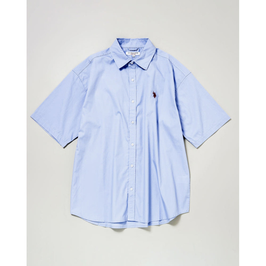 U.S. POLO ASSN. 유에스폴로에센 더블홀스맨 자수 레귤러 카라 브로드 반팔 셔츠 6컬러 PLM51703