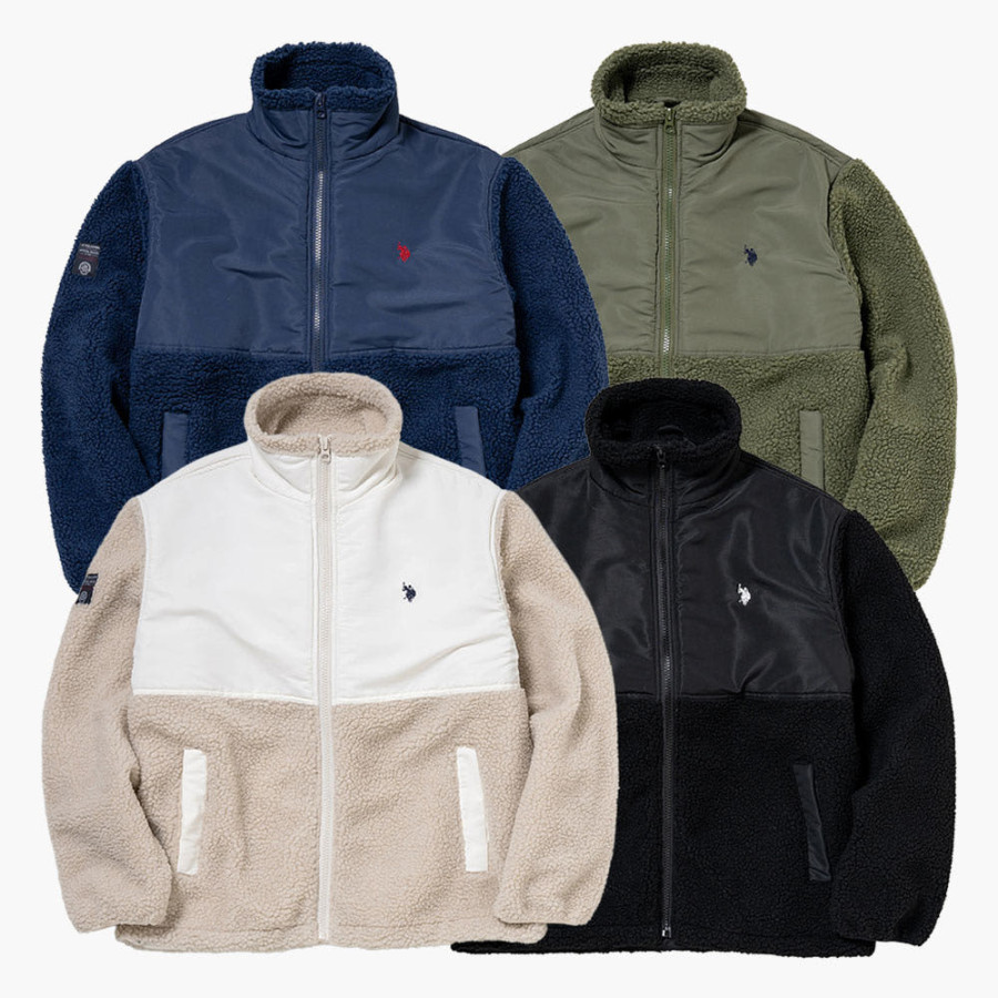 U.S. POLO ASSN. 유에스폴로에센 스탠드 스위칭 보아 재킷 더블 호스맨 자수 4컬러 PLM53802