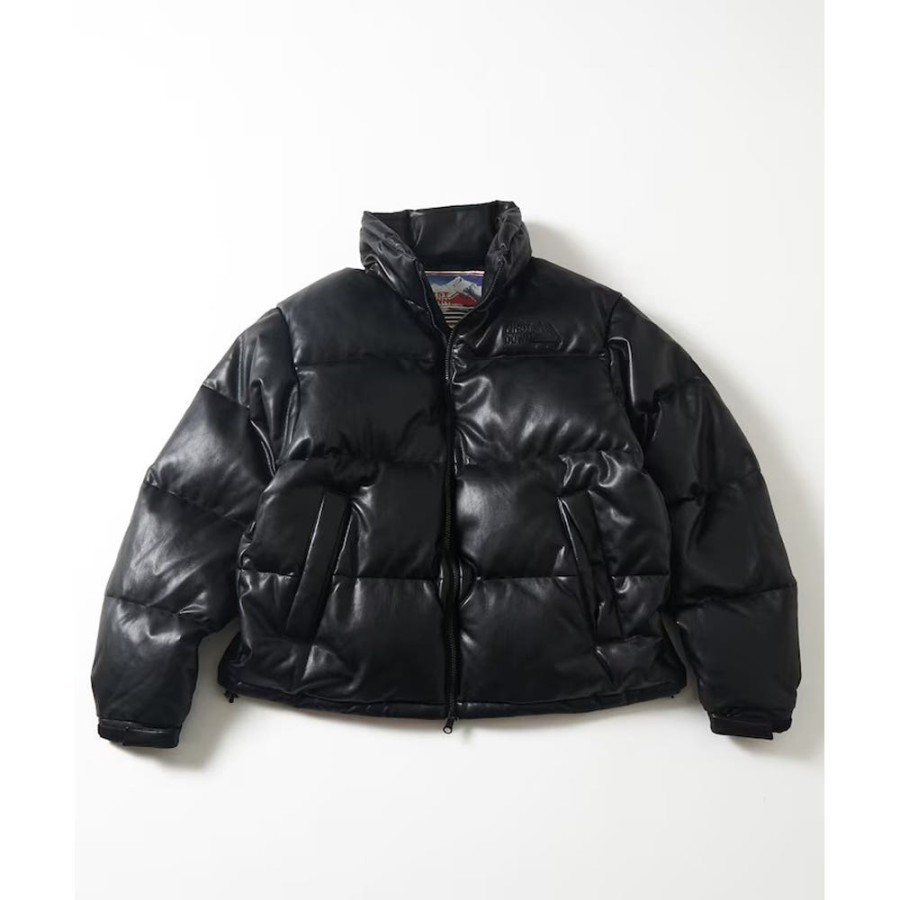 프릭스스토어 퍼스트다운 별주 레더 레드 버블 다운 PU 소재 블랙 1056234300142