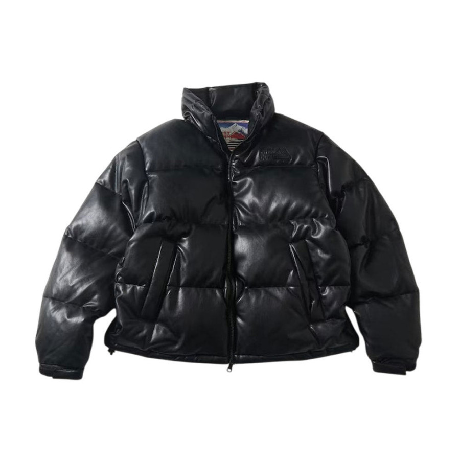 프릭스스토어 퍼스트다운 별주 레더 레드 버블 다운 PU 소재 블랙 1056234300142