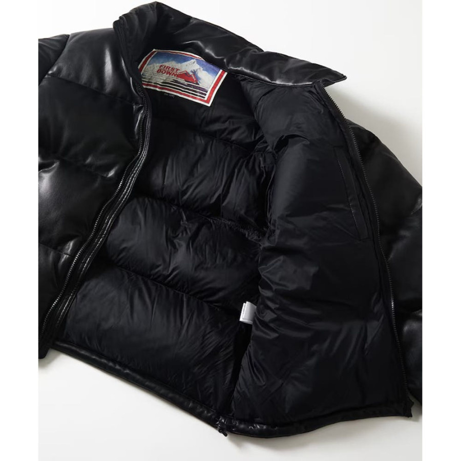 프릭스스토어 퍼스트다운 별주 레더 레드 버블 다운 PU 소재 블랙 1056234300142