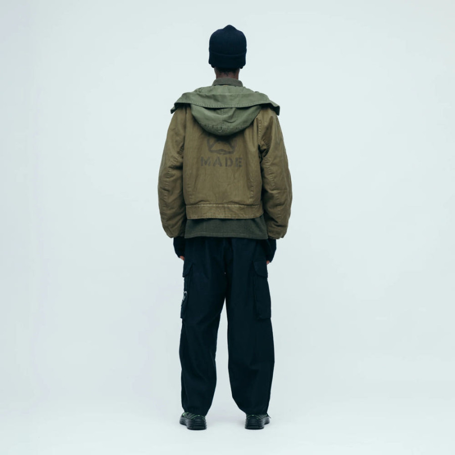 휴먼메이드 후드 블루종 올리브 드랩 HM30JK016