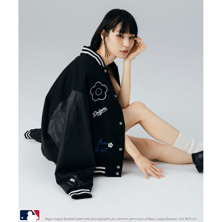 퍼블럭스 MARY QUANT 패치 스타디움 자켓 점퍼 3컬러 3151375300001