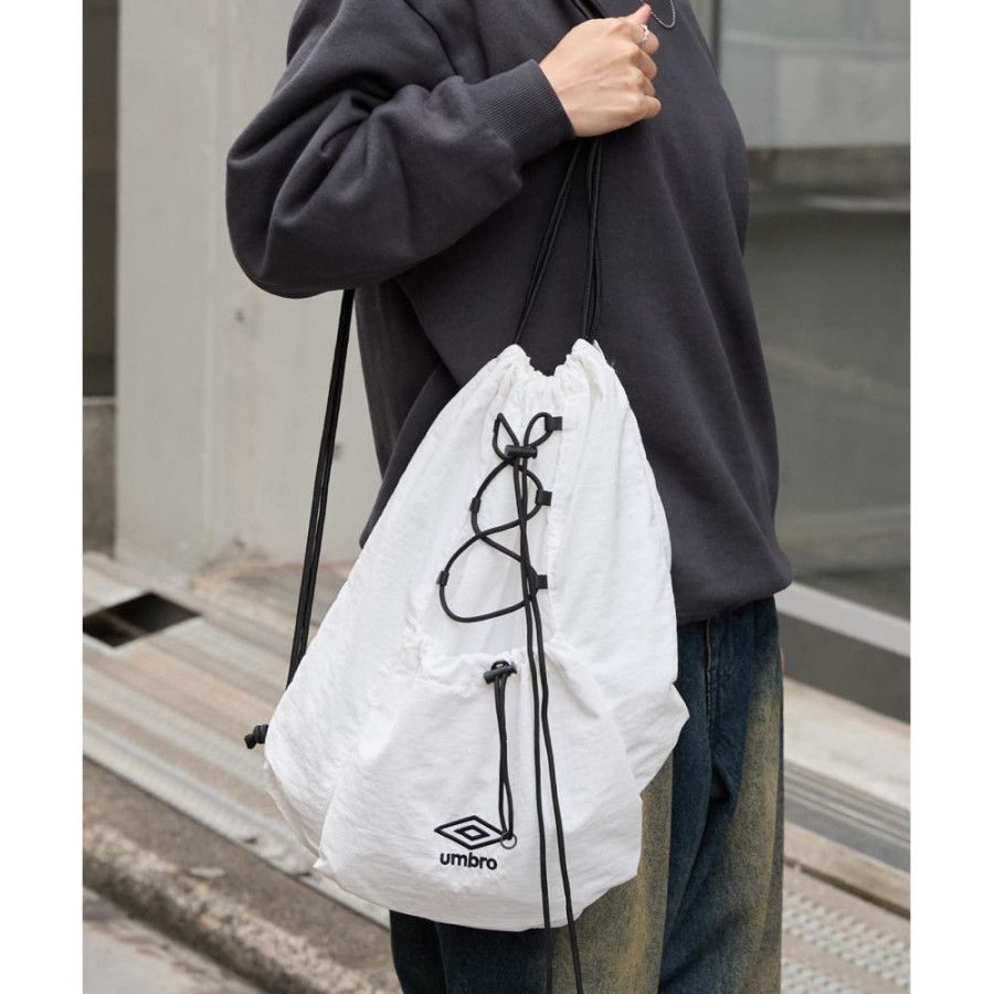 엄브로 별주 로고 자수 나일론 드로우코드 냅색 짐색 2컬러 bg402