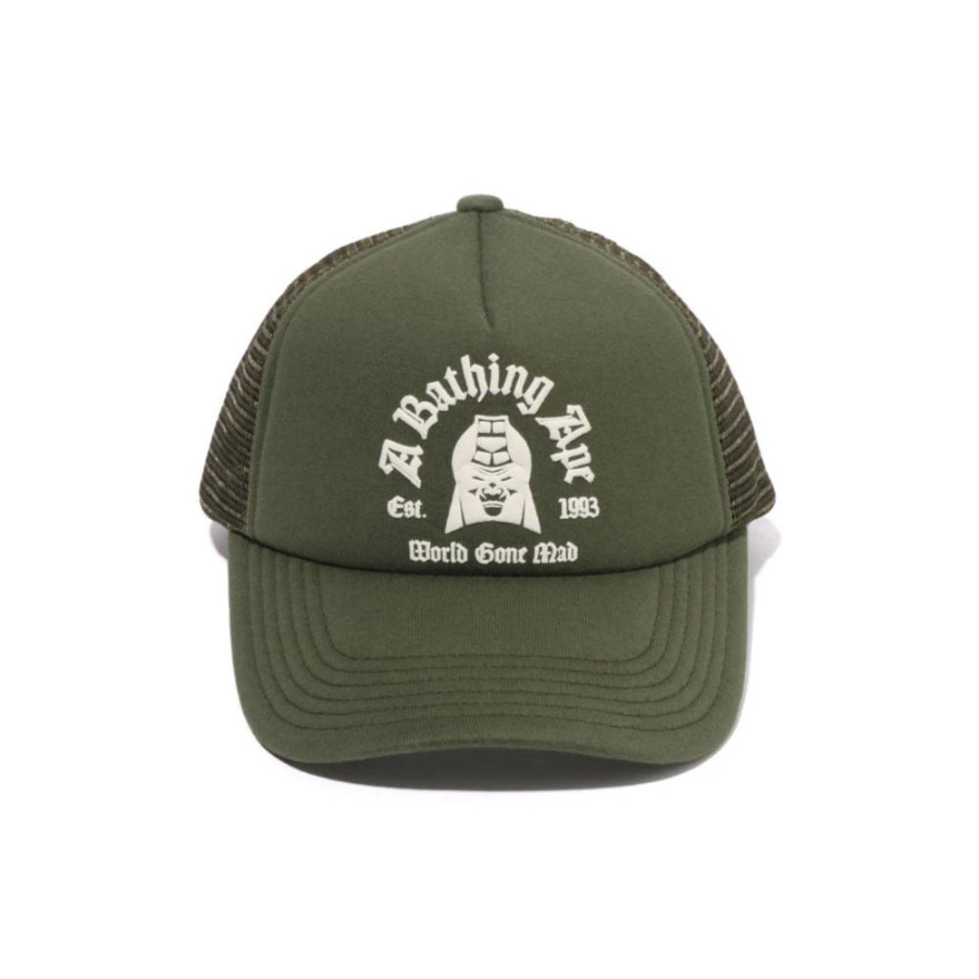 베이프 로고 코튼 패널 매쉬캡 볼캡 2컬러 1L30180004