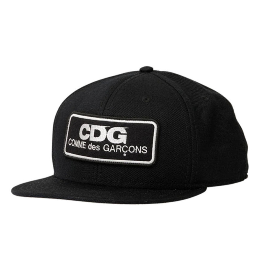 CDG 꼼데가르송 로고 패치 캡 모자 블랙 SZ-K601
