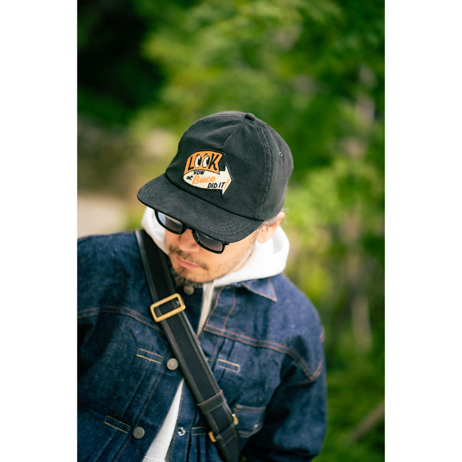 더리얼맥코이 THE REAL McCOY'S 부코 5패널 코듀로이 캡 모자 블랙 BA25106