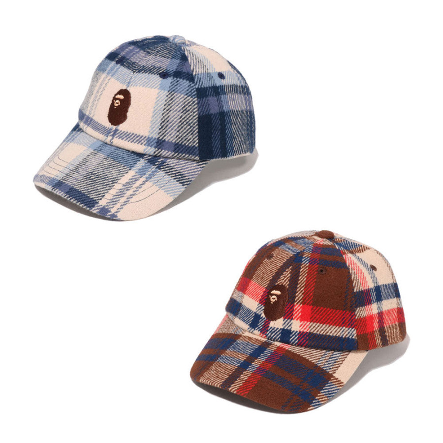 베이프 체크 패널 캡 모자 2컬러 1L80180010