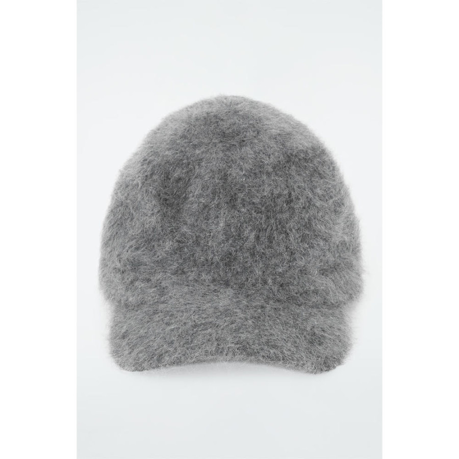 코스 COS 브러쉬드 캐시미어 베이스볼 캡 그레이 1239158001