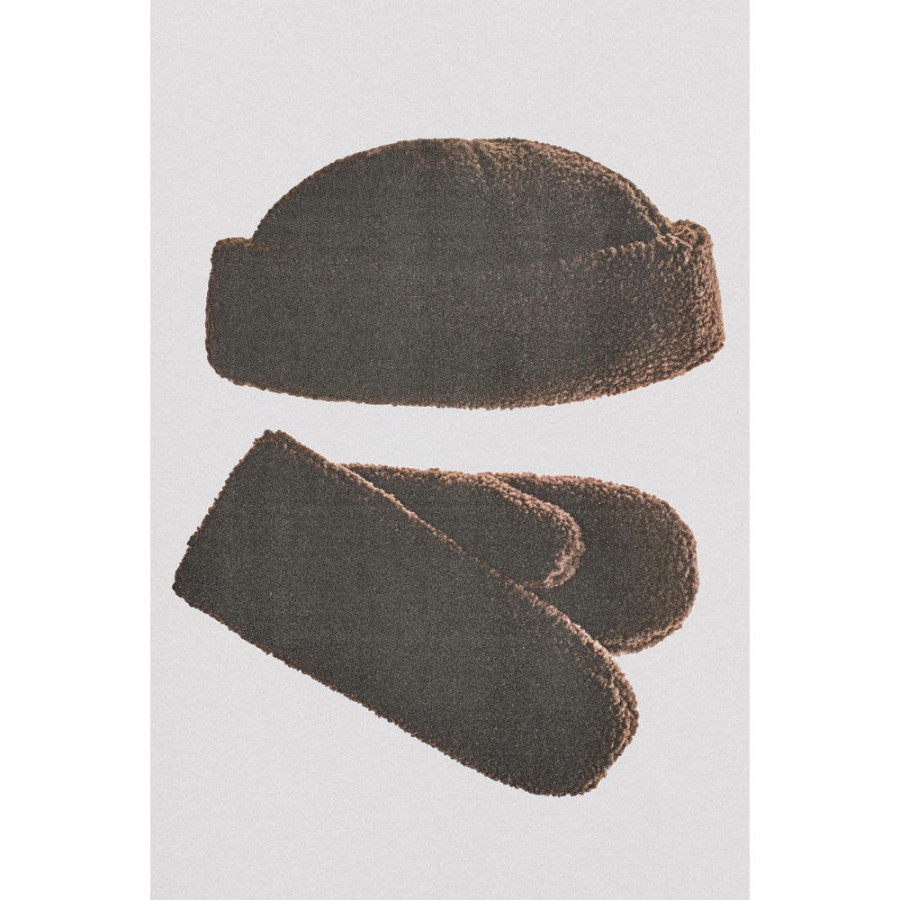 코스 COS 테디 폴드업 햇 다크브라운 1304770003