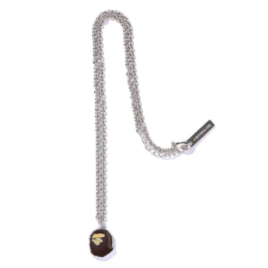 베이프 에이프 헤드 목걸이 브라운 1L80182022