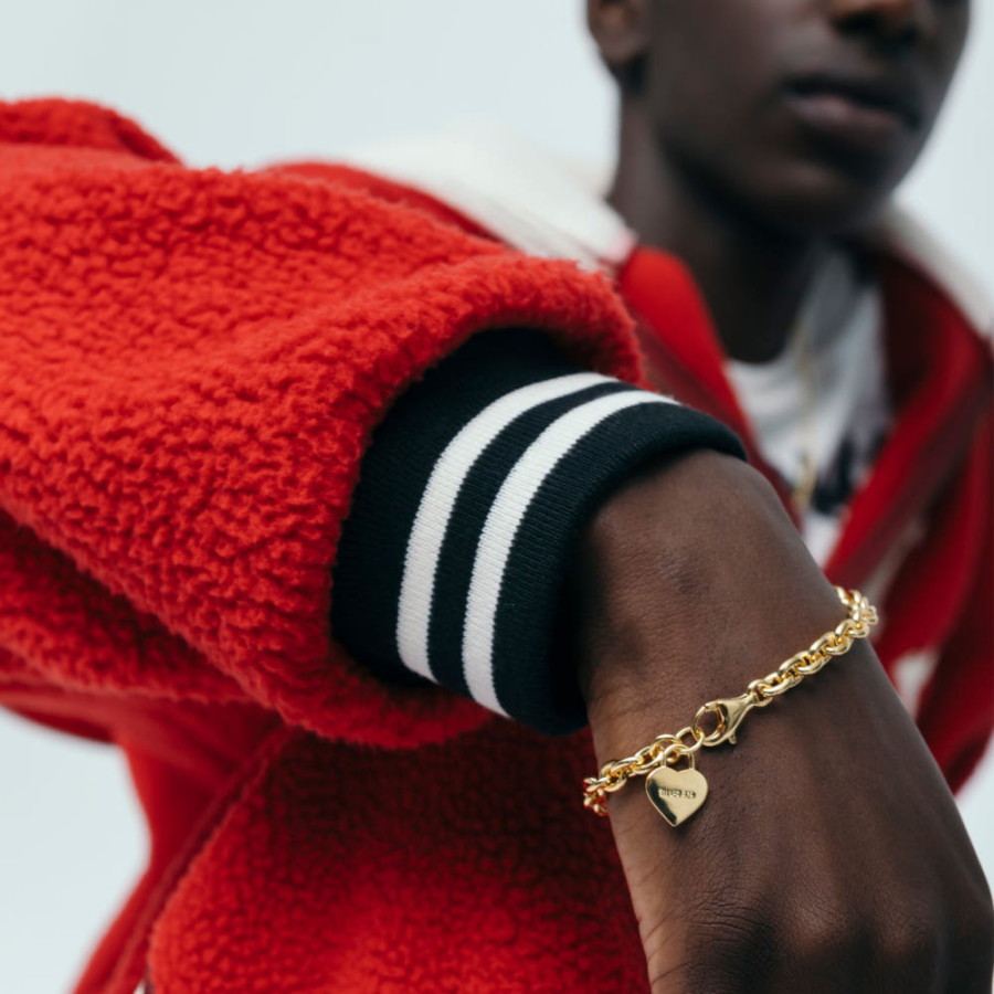 휴먼메이드 하트 실버 팔찌 2컬러 HM30GD086